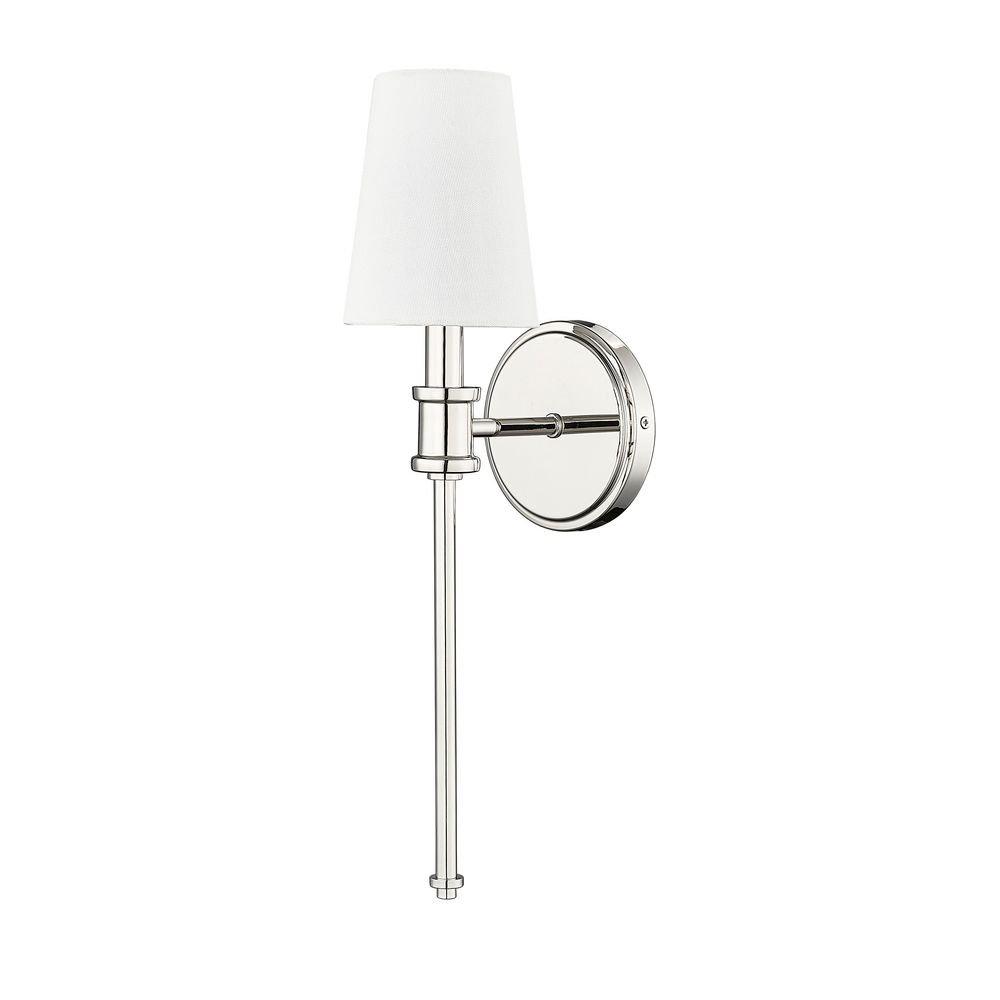 1-Light Wall Sconce in Polished Nickel 