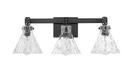 3-Light Vanity Fixture in Matte Black 