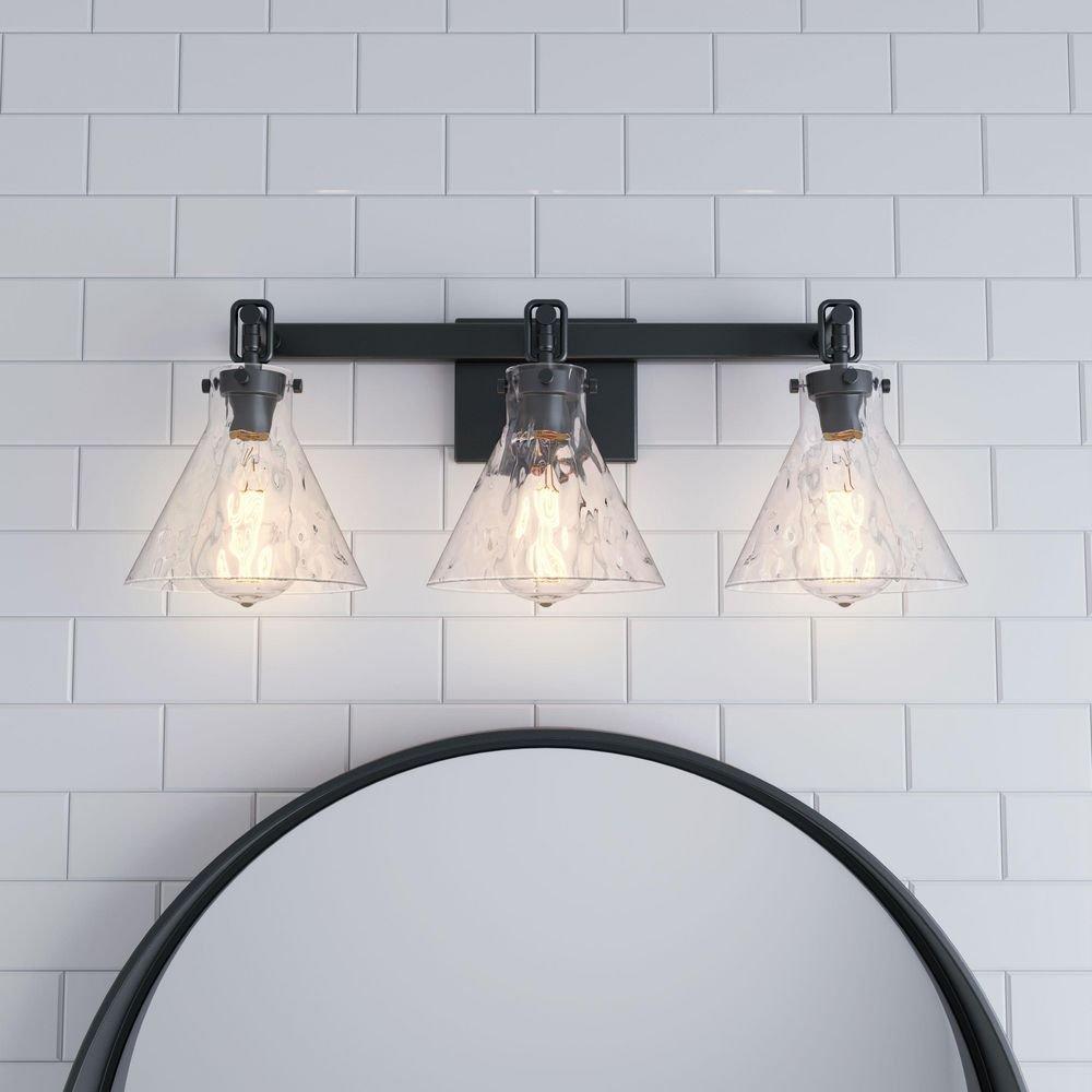 3-Light Vanity Fixture in Matte Black 