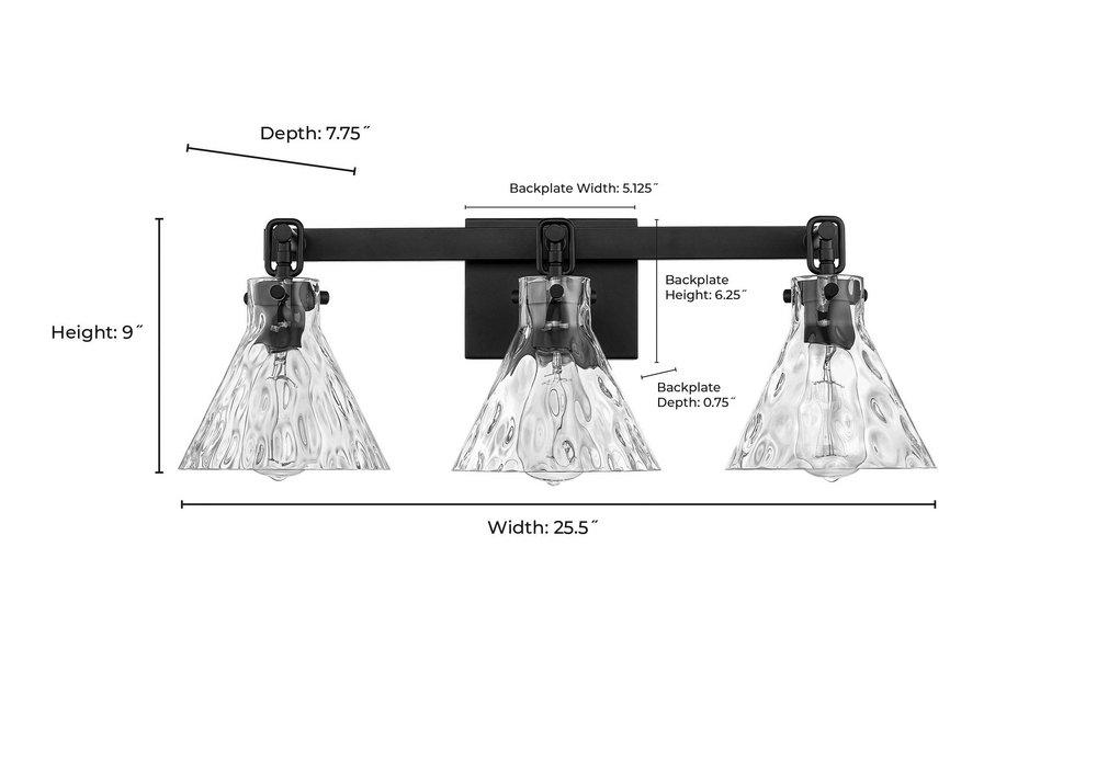 3-Light Vanity Fixture in Vintage Brass 