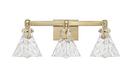 3-Light Vanity Fixture in Vintage Brass 