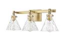 3-Light Vanity Fixture in Vintage Brass 