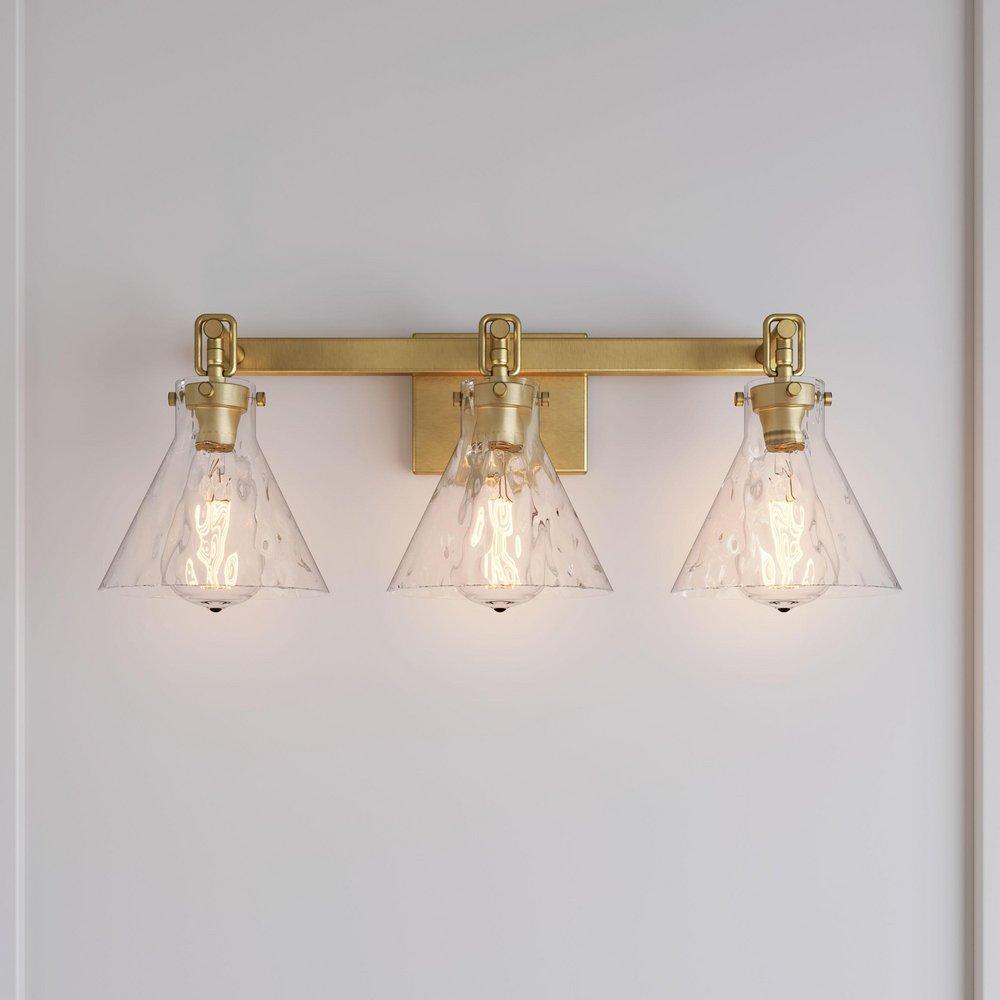 3-Light Vanity Fixture in Vintage Brass 