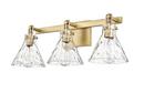 3-Light Vanity Fixture in Vintage Brass 