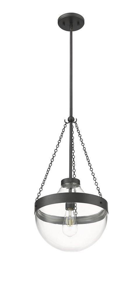 1-Light Pendant Light in Matte Black 