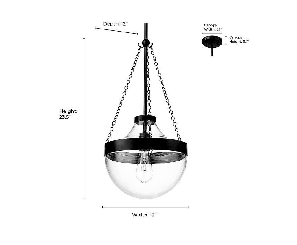 1-Light Pendant Light in Modern Gold 