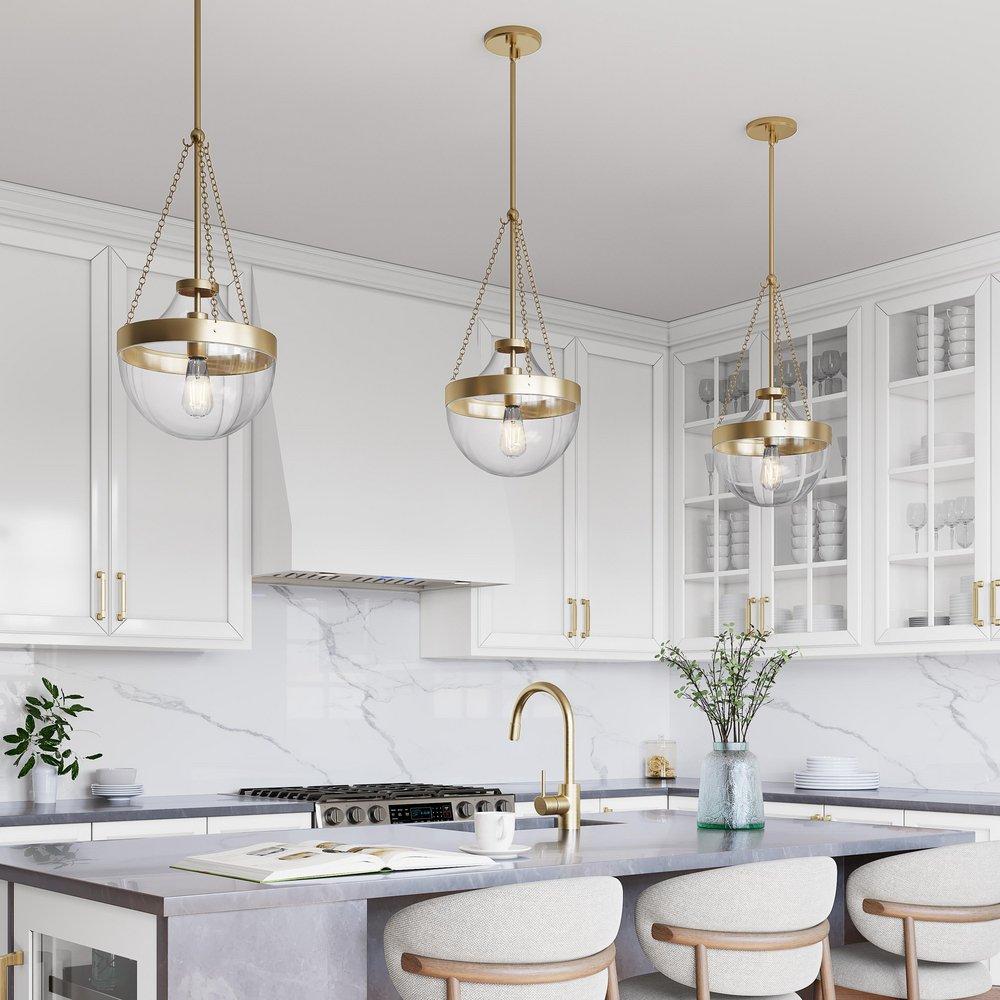 1-Light Pendant Light in Modern Gold 