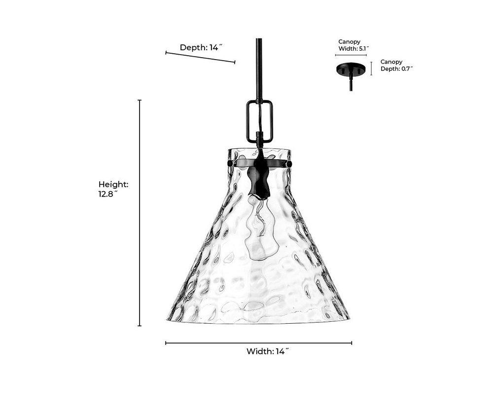 1-Light Pendant Light in Matte Black 