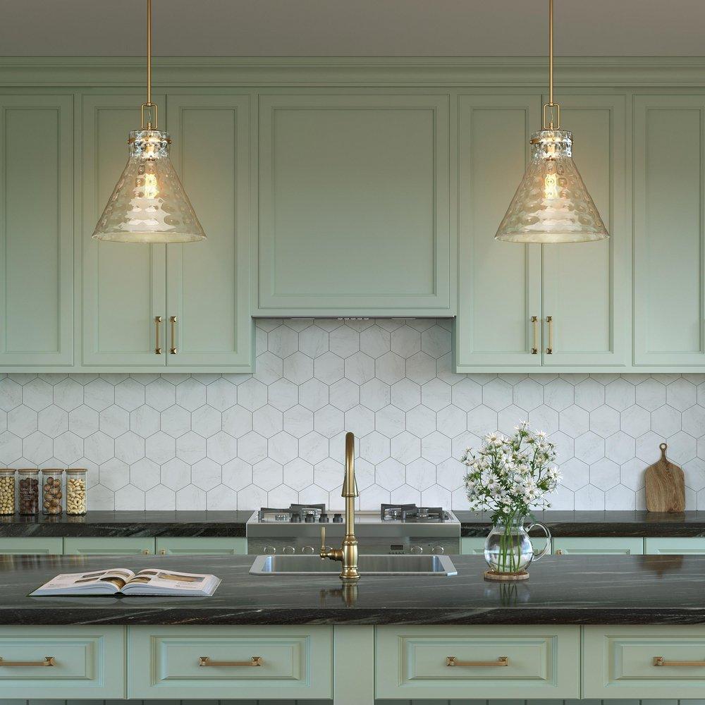 1-Light Pendant Light in Modern Gold 