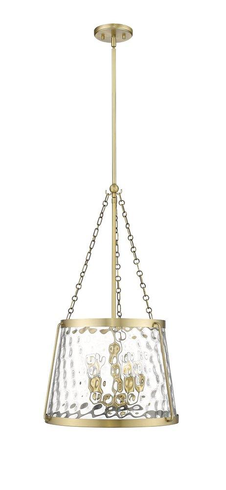 5-Light Pendant Light in Vintage Brass 