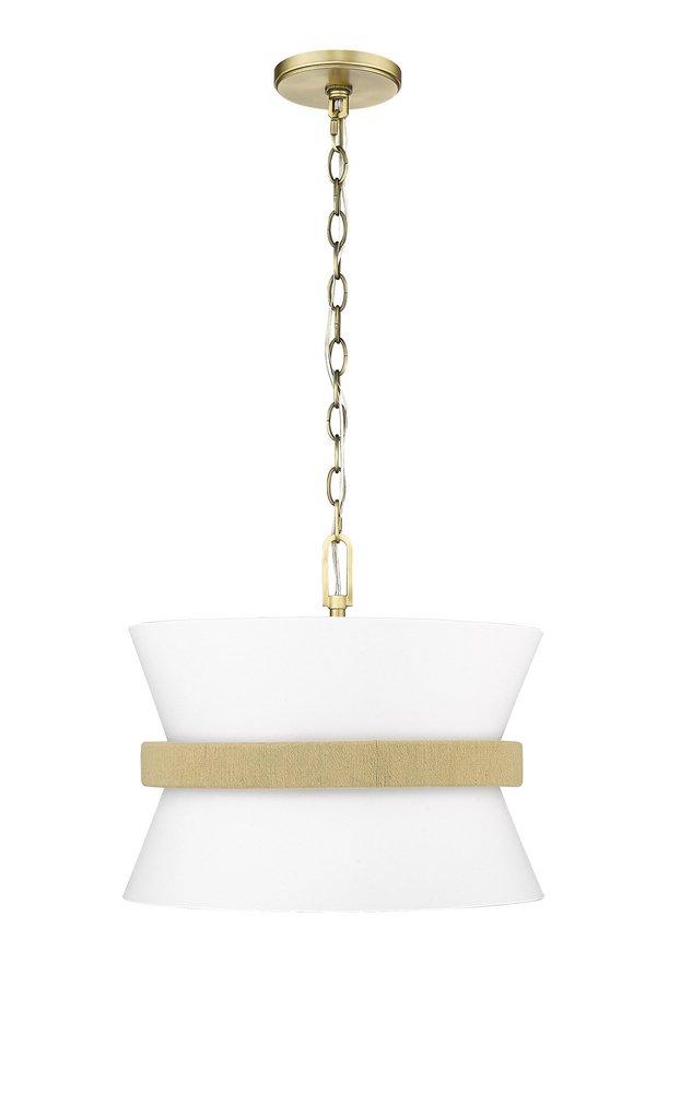 3-Light Pendant Light in Vintage Brass 