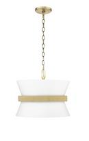 3-Light Pendant Light in Vintage Brass