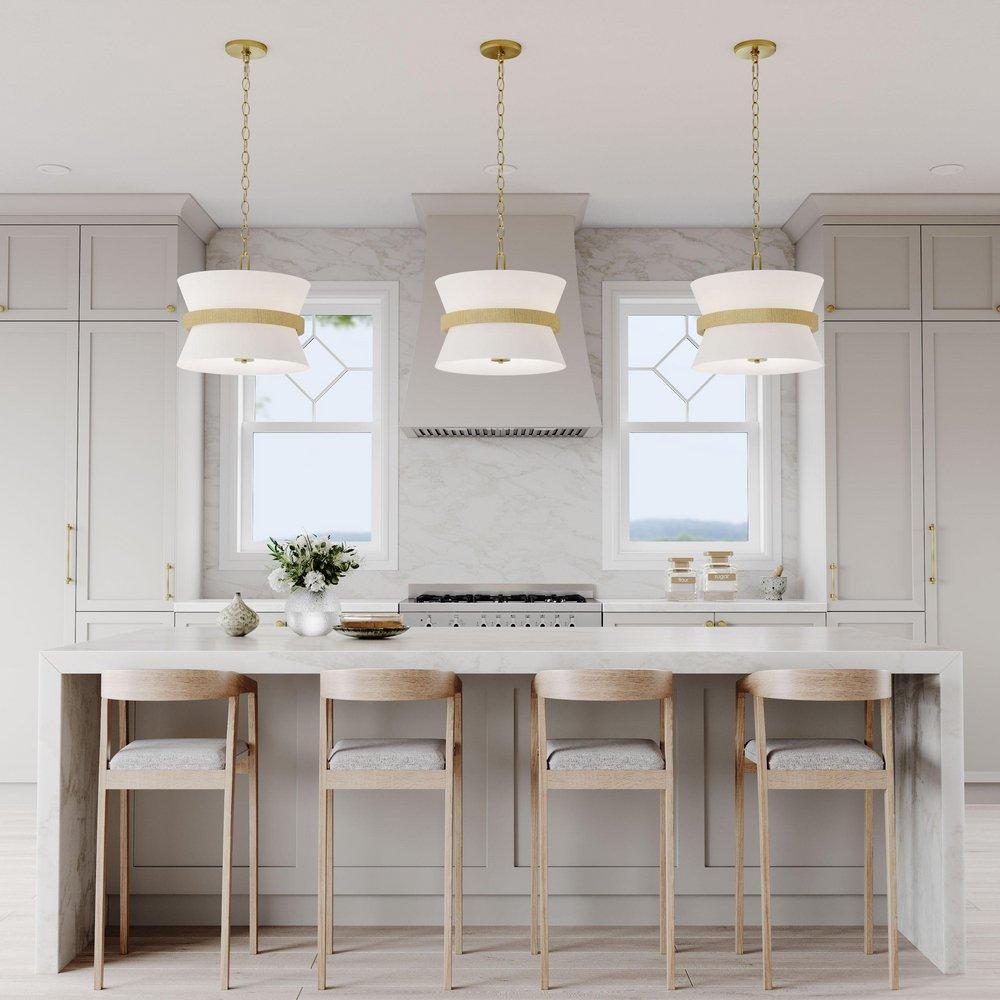 3-Light Pendant Light in Vintage Brass 