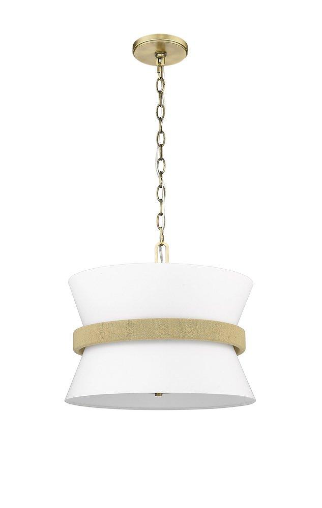 3-Light Pendant Light in Vintage Brass 