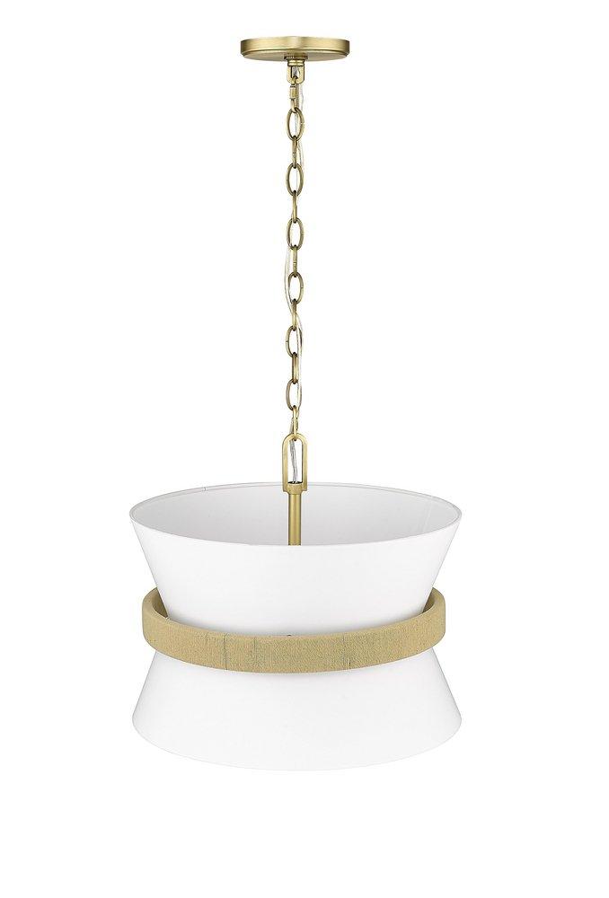 3-Light Pendant Light in Vintage Brass 