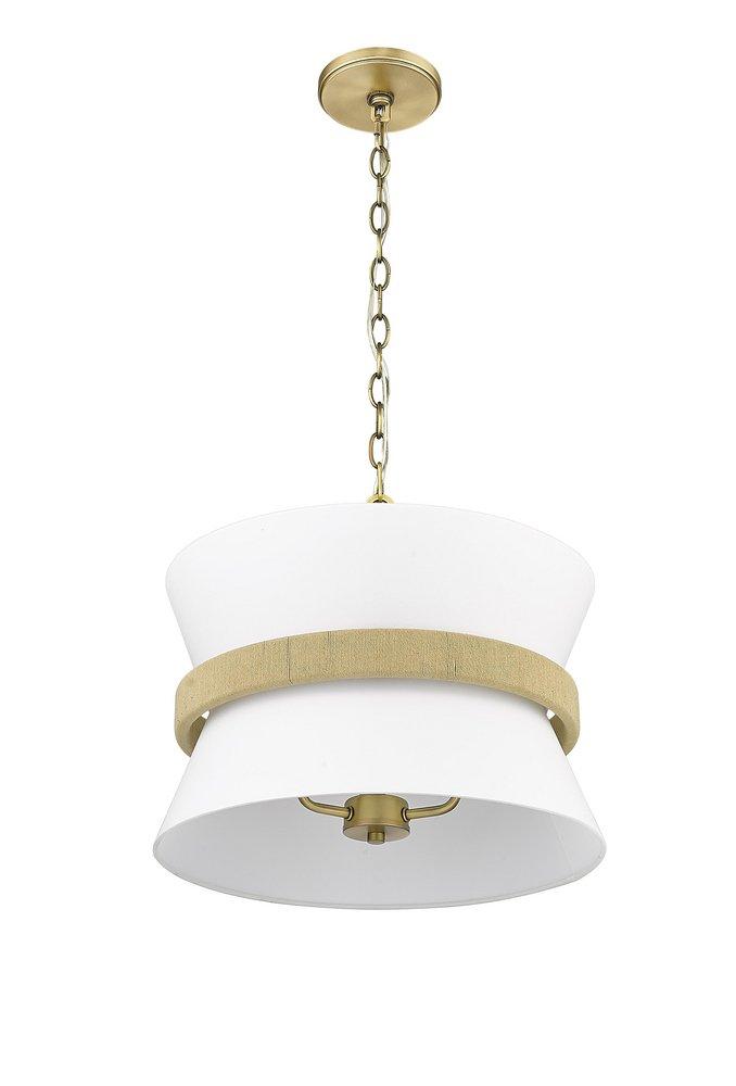 3-Light Pendant Light in Vintage Brass 