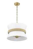 3-Light Pendant Light in Vintage Brass 