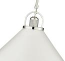 1-Light Pendant Light in Polished Nickel/Matte White 
