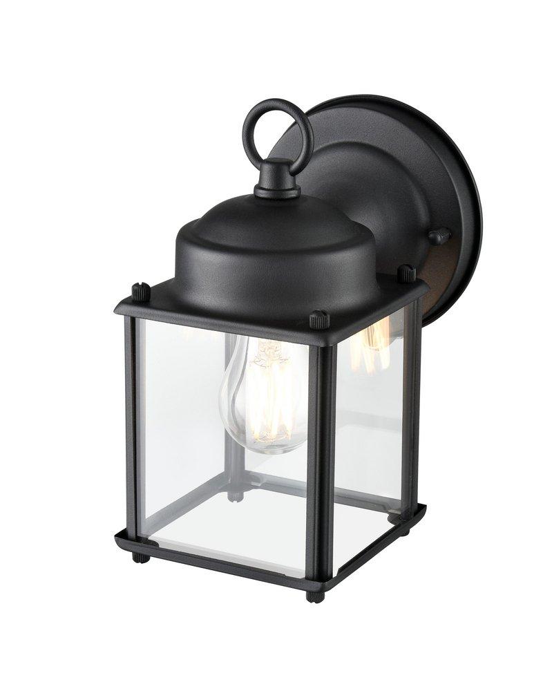 1-Light Outdoor Wall Sconce in Textured Black 