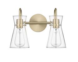 2-Light Vanity Fixture in Modern Gold