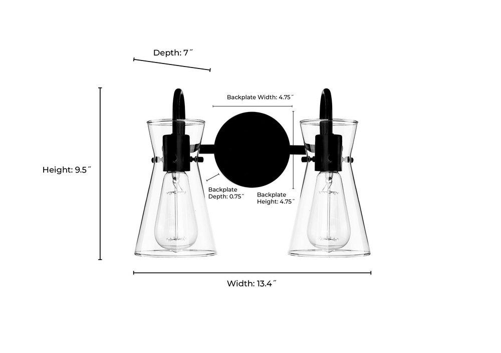 2-Light Vanity Fixture in Modern Gold 