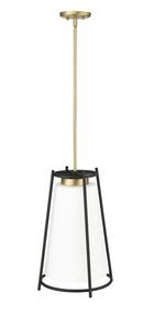 1-Light Pendant Light in Vintage Brass 