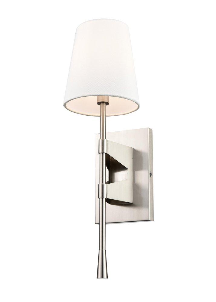 1-Light Wall Sconce in Brushed Nickel 