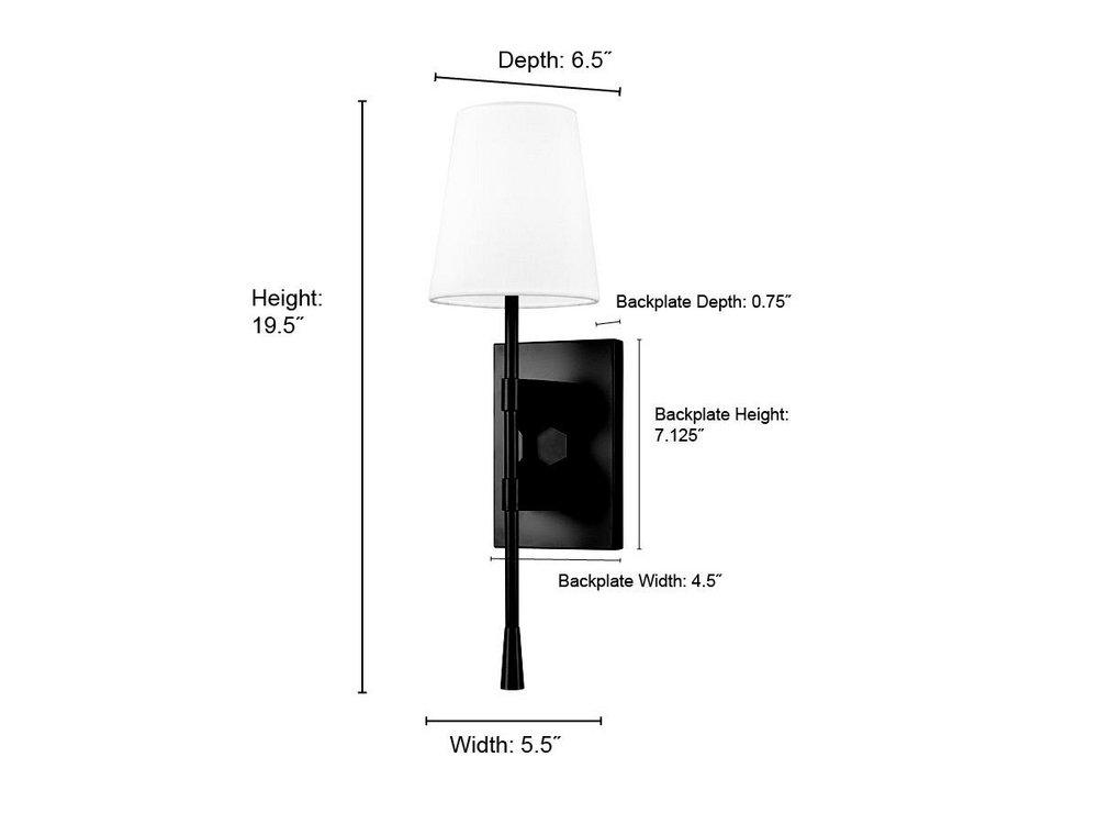 1-Light Wall Sconce in Matte Black 