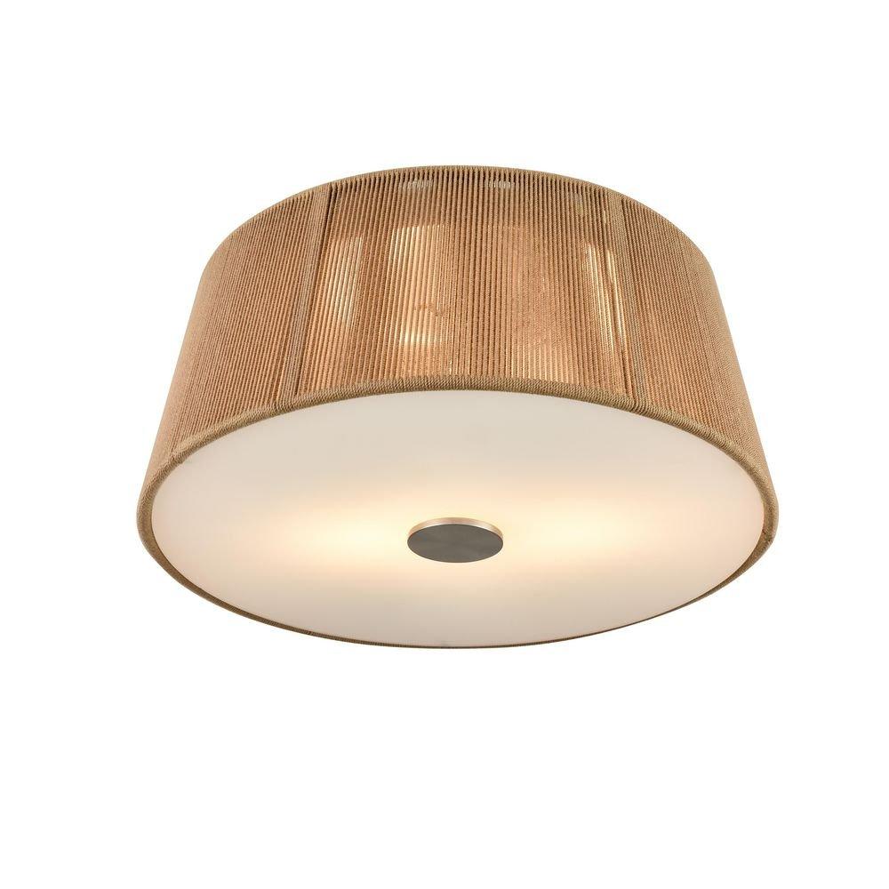 2-Light Flush Mount Ceiling Light in Brushed Nickel 