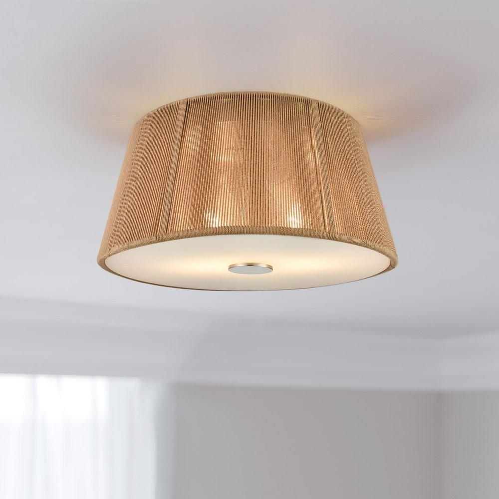 2-Light Flush Mount Ceiling Light in Brushed Nickel 