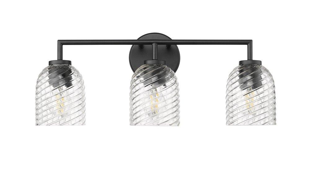 3-Light Vanity Fixture in Matte Black 