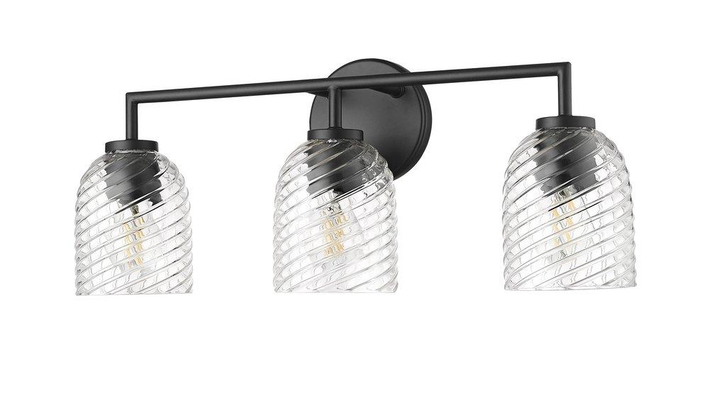 3-Light Vanity Fixture in Matte Black 