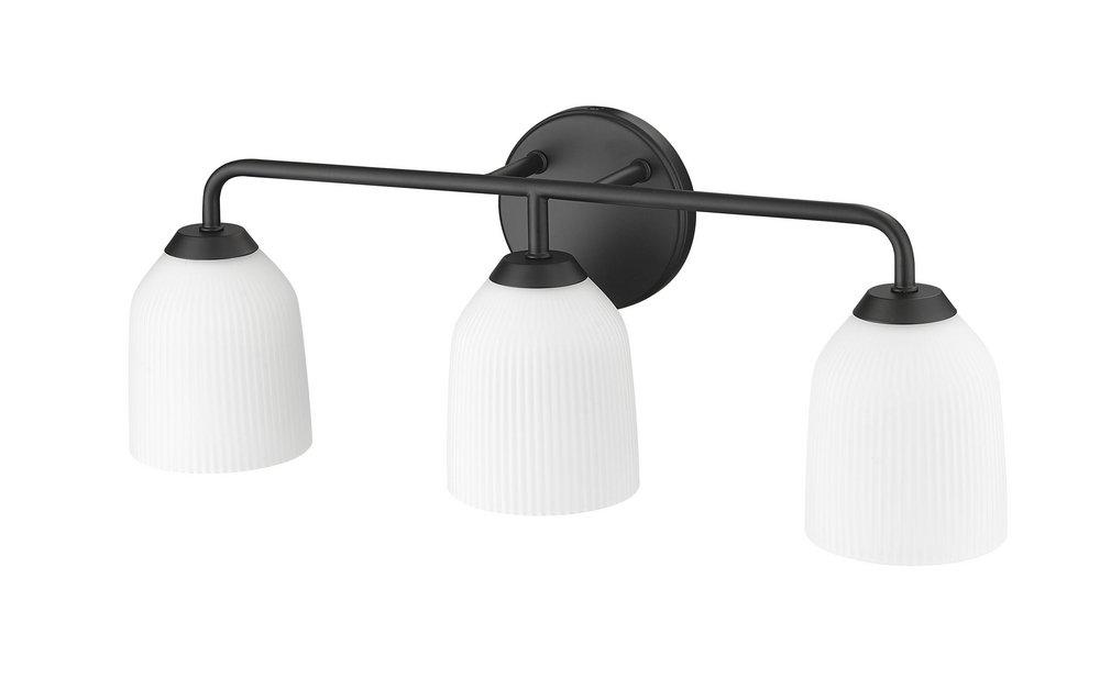 3-Light Vanity Fixture in Matte Black 