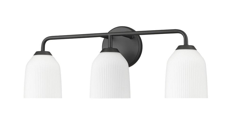 3-Light Vanity Fixture in Matte Black 