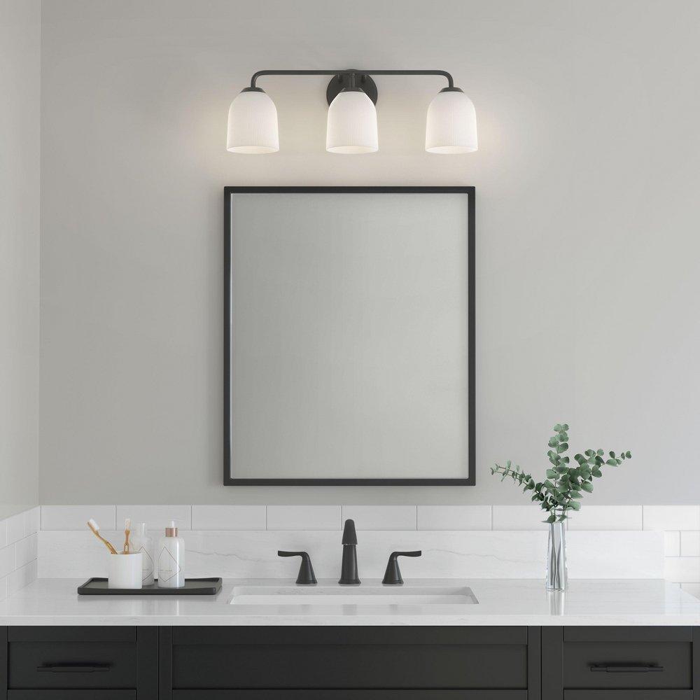 3-Light Vanity Fixture in Matte Black 