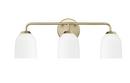 3-Light Vanity Fixture in Vintage Brass