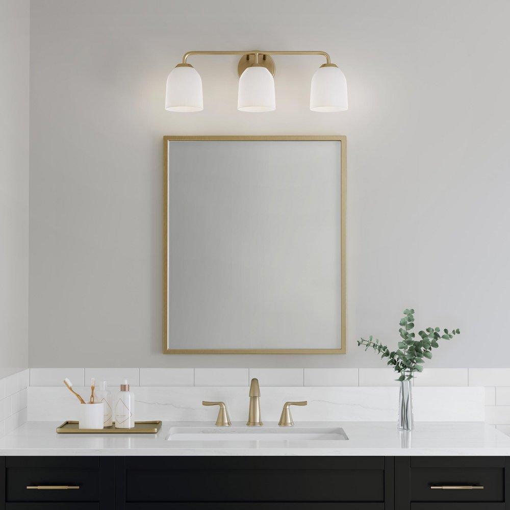 3-Light Vanity Fixture in Vintage Brass 