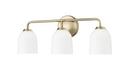 3-Light Vanity Fixture in Vintage Brass 