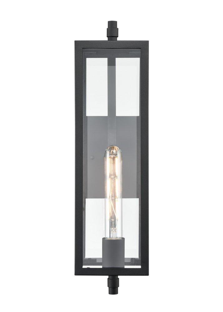 1-Light Outdoor Wall Sconce in Textured Black 