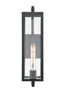 1-Light Outdoor Wall Sconce in Textured Black
