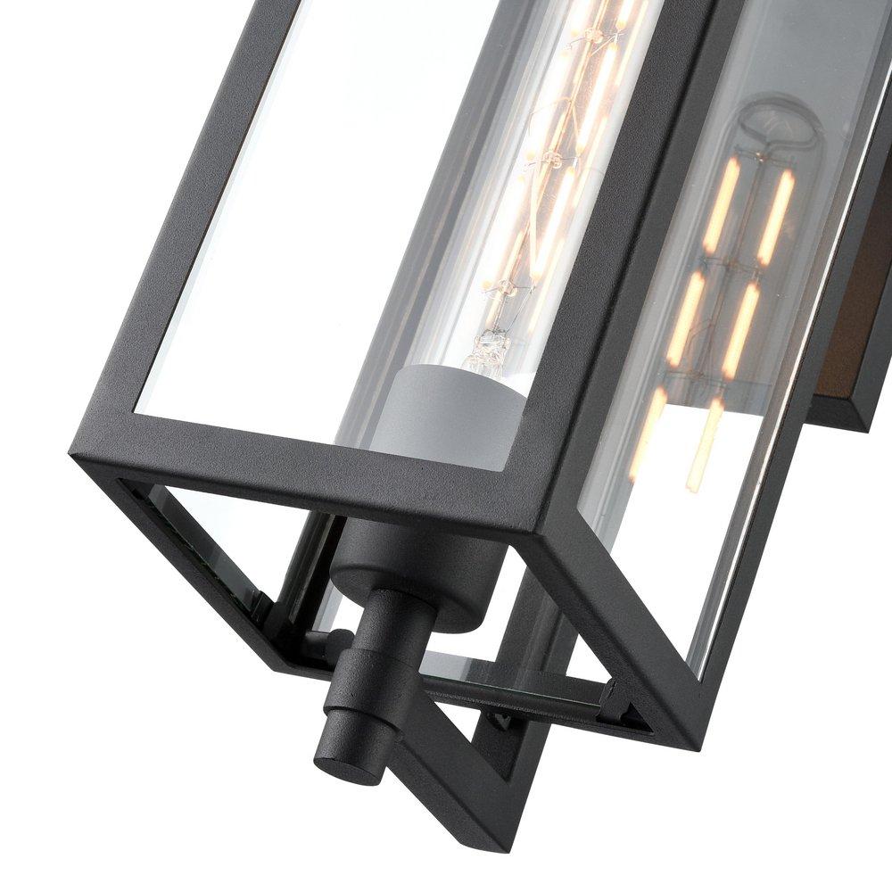 1-Light Outdoor Wall Sconce in Textured Black 