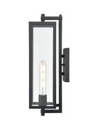 1-Light Outdoor Wall Sconce in Textured Black 