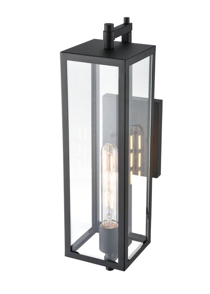 1-Light Outdoor Wall Sconce in Textured Black 