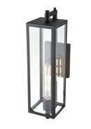 1-Light Outdoor Wall Sconce in Textured Black 