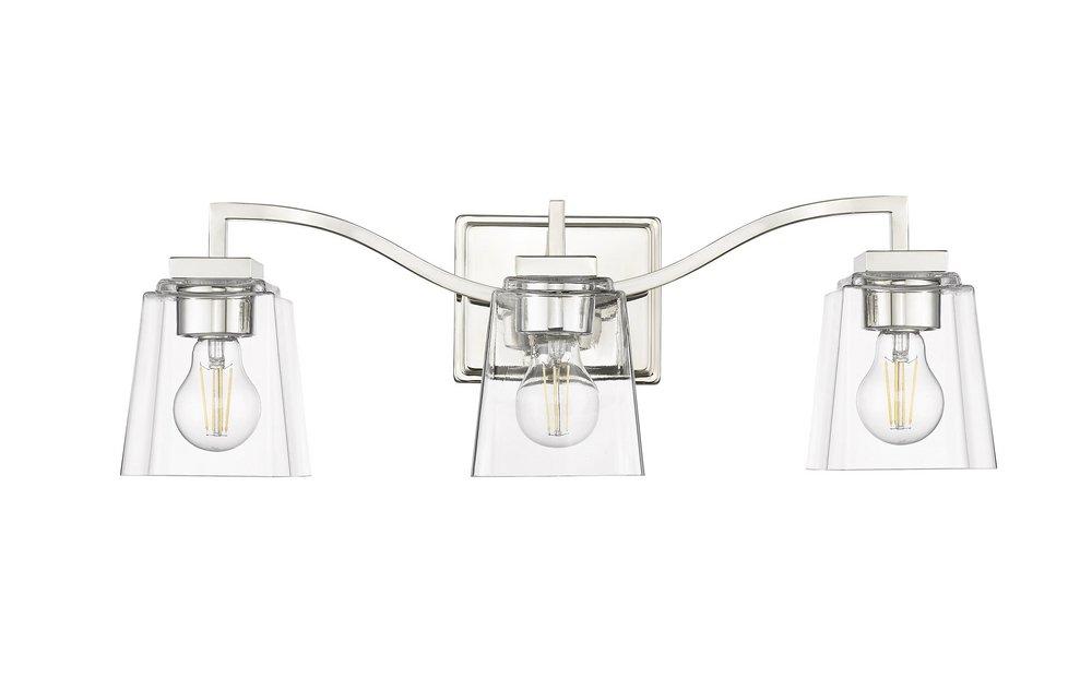 3-Light Vanity Fixture in Polished Nickel 