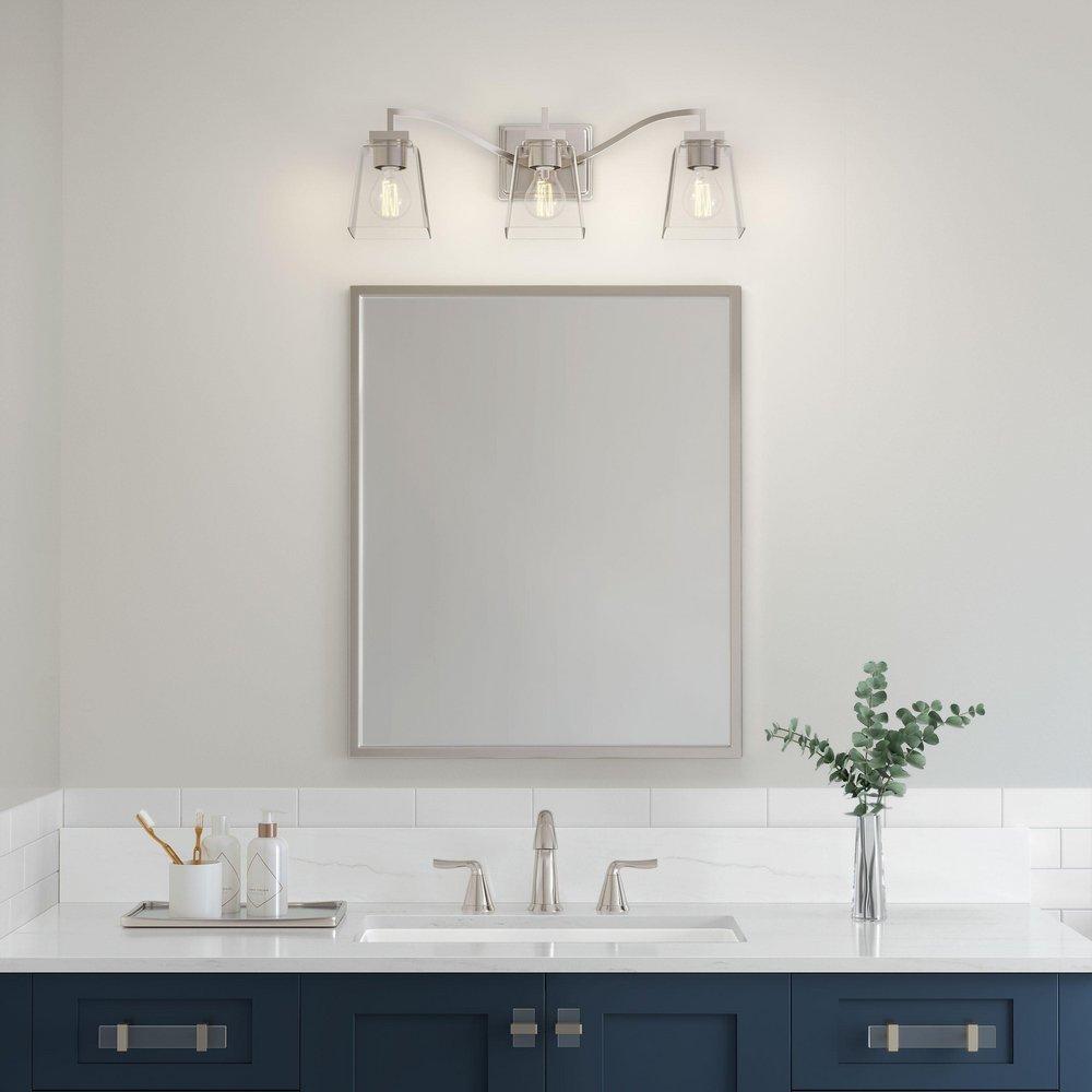 3-Light Vanity Fixture in Polished Nickel 