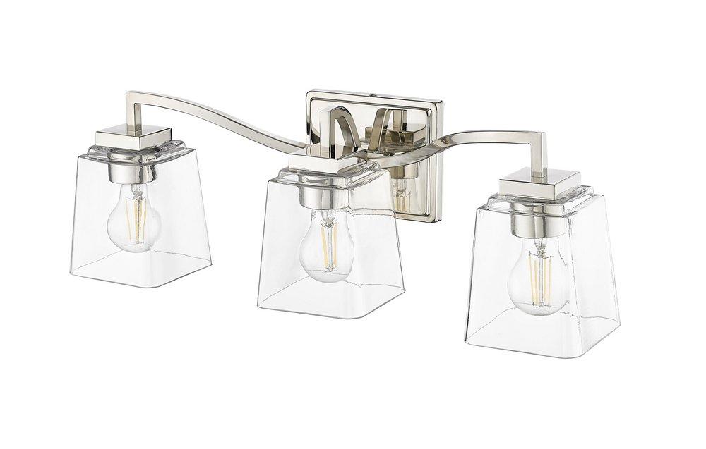 3-Light Vanity Fixture in Polished Nickel 
