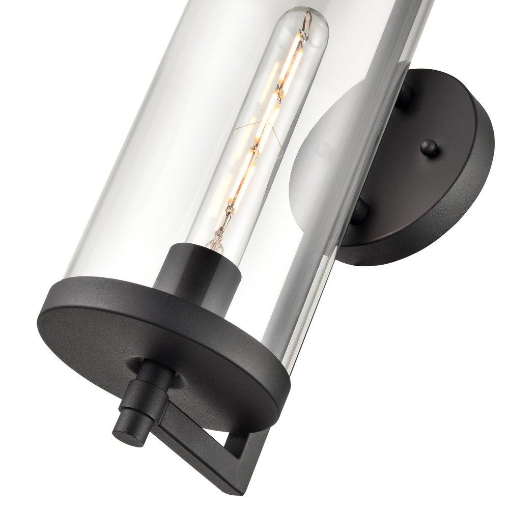 1-Light Outdoor Wall Sconce in Textured Black 