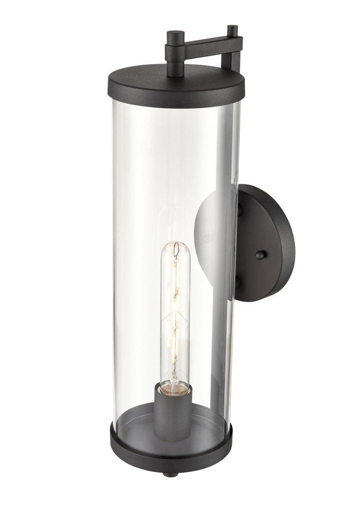 1-Light Outdoor Wall Sconce in Textured Black 