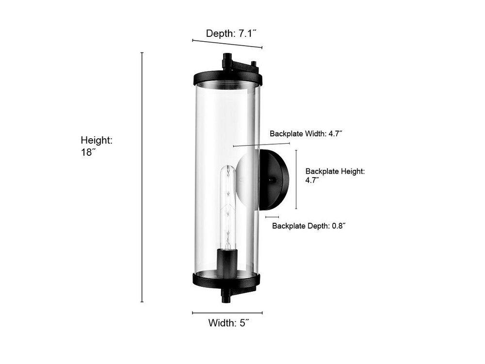 1-Light Outdoor Wall Sconce in Textured Black 